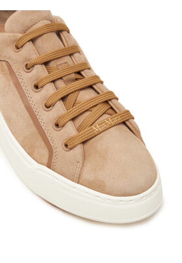 Max Mara Sneakersy 2514761011650 Brązowy. Kolor: brązowy. Materiał: skóra
