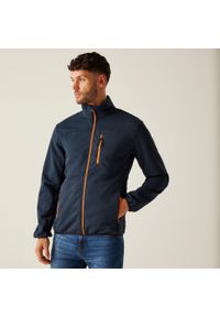 Regatta - Męska kurtka softshell Romain. Kolor: niebieski. Materiał: softshell. Sport: turystyka piesza #1