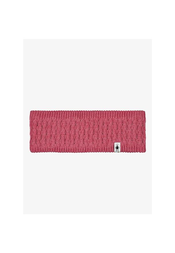 Opaska na głowę Smartwool Fleece Lined Headband - garden pink heather. Kolor: różowy