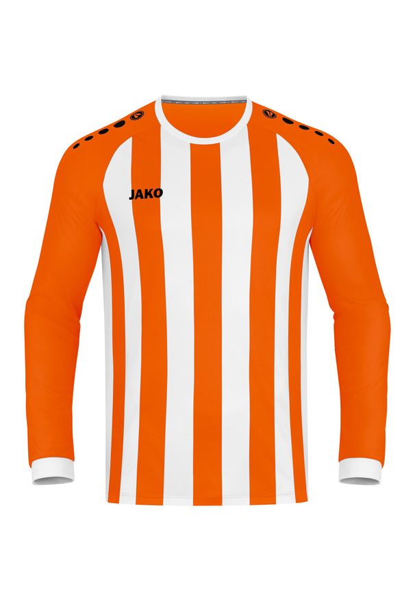 Dziecięcy dżersej z długim rękawem Jako Inter. Kolor: wielokolorowy, biały, pomarańczowy. Materiał: jersey. Długość rękawa: długi rękaw. Długość: długie. Sport: piłka nożna