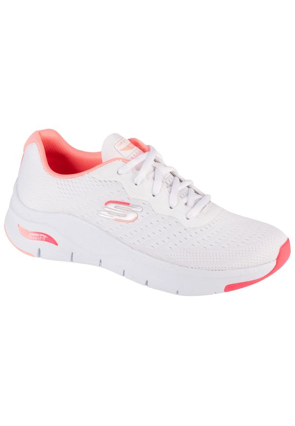 skechers - Dorosły Obuwie Sportowe Skechers Arch Fit-Infinity Cool Białe. Zapięcie: sznurówki. Kolor: biały. Materiał: materiał, tkanina. Szerokość cholewki: normalna. Sport: turystyka piesza