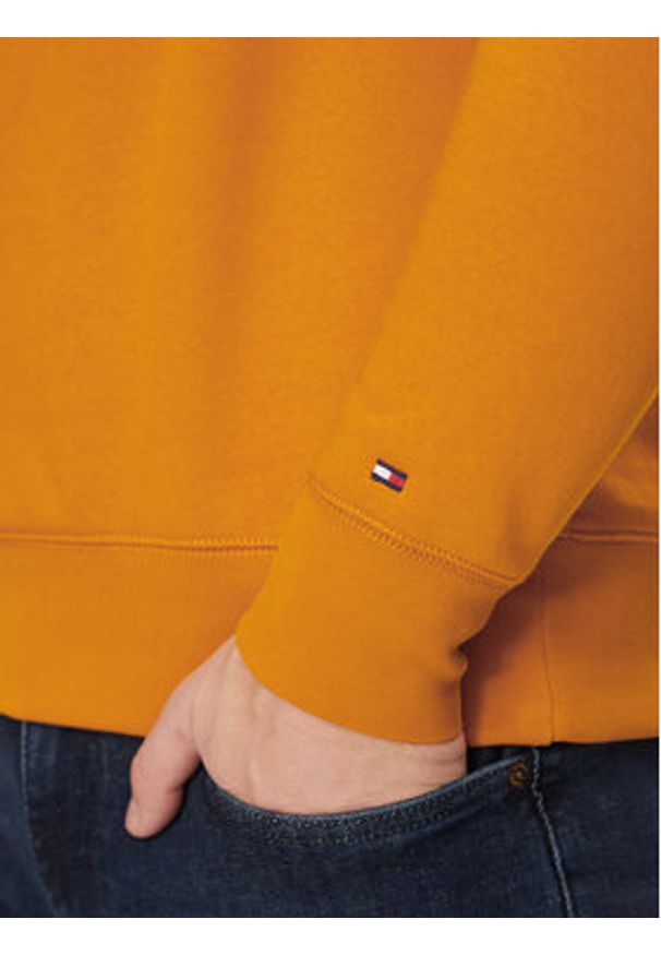 TOMMY HILFIGER - Tommy Hilfiger Bluza Logo MW0MW11596 Pomarańczowy Regular Fit. Kolor: pomarańczowy. Materiał: bawełna, syntetyk