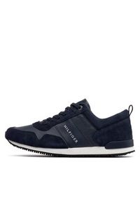 TOMMY HILFIGER - Tommy Hilfiger Sneakersy Iconic Leather Suede Mix Runner FM0FM00924 Granatowy. Kolor: niebieski. Materiał: skóra #3