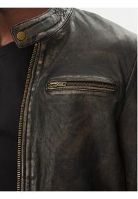 Serge Pariente Kurtka skórzana Retro Beżowy Slim Fit. Kolor: beżowy. Materiał: skóra. Styl: retro #4