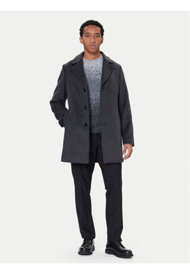 Guess Płaszcz wełniany M4BL3S WGJ82 Szary Slim Fit. Kolor: szary. Materiał: syntetyk