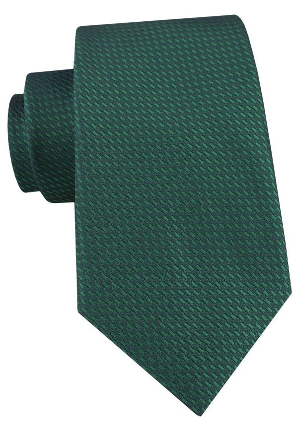 Męski Krawat Alties - Zieleń Butelkowa, Mikrofaktura. Materiał: tkanina. Styl: wizytowy, elegancki