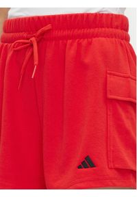 Adidas - adidas Szorty sportowe Essentials Small Logo JC5704 Czerwony Loose Fit. Kolor: czerwony. Materiał: bawełna, syntetyk #4