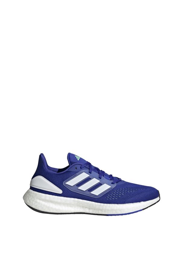 Adidas - Buty do biegania adidas Pureboost 22. Kolor: biały, zielony, niebieski, wielokolorowy. Materiał: materiał