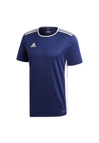 Adidas - Koszulka piłkarska męska adidas Entrada 18 Jersey. Kolor: wielokolorowy, biały, niebieski. Materiał: poliester. Sport: piłka nożna