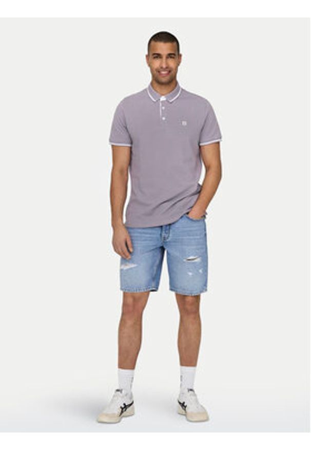 Only & Sons Szorty jeansowe Edge 22029647 Niebieski Straight Fit. Kolor: niebieski. Materiał: bawełna