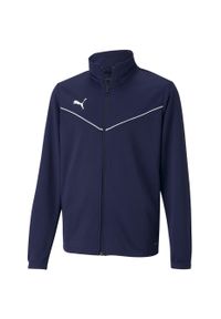 Bluza dla dzieci Puma teamRISE Training Poly Jacket Jr granatowa. Kolor: niebieski. Materiał: poliester