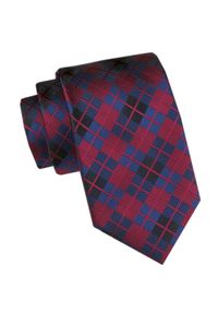 Męski Krawat - Angelo di Monti - Delikatna Kratka, Czerwień. Kolor: czerwony. Materiał: tkanina. Wzór: kratka. Styl: wizytowy, elegancki #1