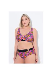 ULLA POPKEN - Damskie Bikini chilli ozdobne kółko miękkie miseczki. Kolekcja: plus size. Kolor: szary. Materiał: elastan, poliamid, materiał