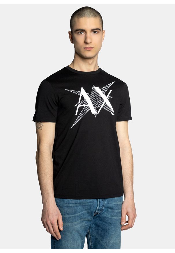 Koszulka męska czarna Armani Exchange 3LZTFD ZJ8EZ 1200. Kolor: czarny