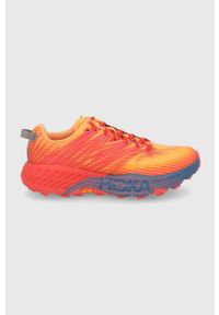 Hoka One One - Buty Speedgoat 4. Nosek buta: okrągły. Zapięcie: sznurówki. Kolor: pomarańczowy. Materiał: guma. Wzór: geometria. Sport: bieganie #1
