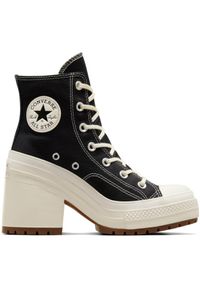 Buty sportowe damskie Converse Chuck 70 De Luxe Heel. Okazja: na co dzień. Kolor: czarny. Materiał: bawełna. Szerokość cholewki: normalna #1