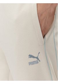 Puma Spodnie dresowe T7 624329 Écru Regular Fit. Materiał: bawełna, syntetyk #4