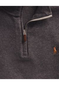 Ralph Lauren - RALPH LAUREN - Grafitowa bluza z suwakiem i logo. Typ kołnierza: polo. Kolor: szary. Materiał: bawełna. Wzór: haft. Styl: klasyczny #5