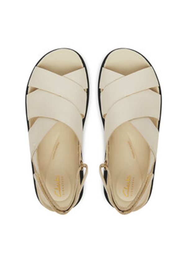 Clarks Sandały Aristella Sun 26181257 Beżowy. Kolor: beżowy. Materiał: skóra