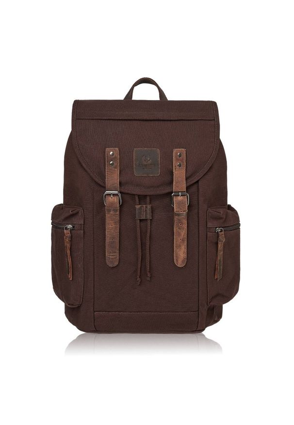 Plecak męski brązowy PAOLO PERUZZI GA414. Kolor: brązowy. Materiał: materiał. Styl: vintage