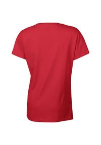 GILDAN - Damska Koszulka T-shirt Krótki Rękaw Top. Kolor: czerwony. Długość rękawa: krótki rękaw. Długość: krótkie