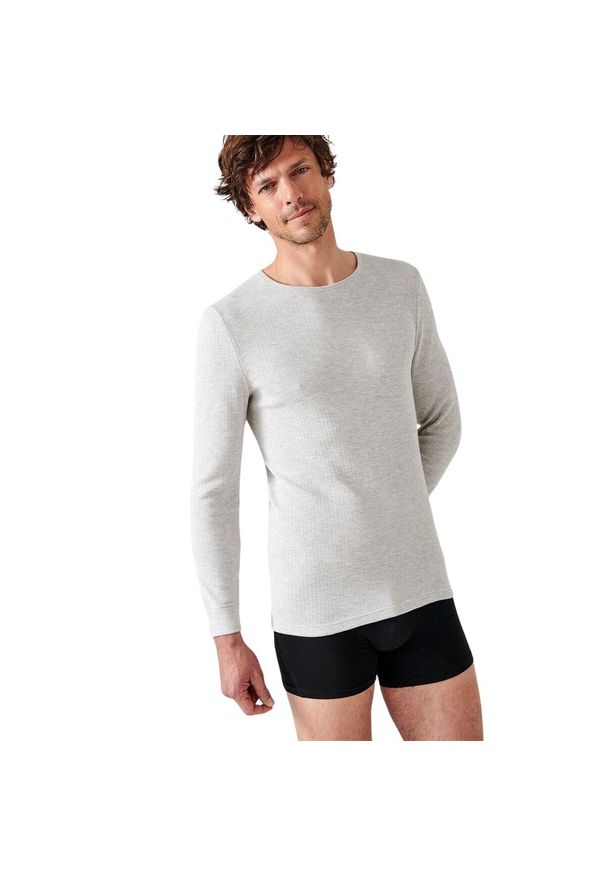 DAMART - Koszulka z długim rękawem z okrągłym dekoltem Damart Thermolactyl. Kolor: szary. Długość rękawa: długi rękaw. Długość: długie