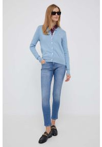 Polo Ralph Lauren kardigan damski kolor niebieski lekki. Okazja: na co dzień. Typ kołnierza: polo. Kolor: niebieski. Materiał: dzianina. Długość rękawa: długi rękaw. Długość: długie. Wzór: gładki. Styl: casual #2