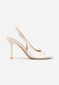 Renee - Beżowe Sandały VICES na Szpilce z Lakierowanym Wykończeniem Nesamenis. Zapięcie: sprzączka. Kolor: beżowy. Materiał: lakier. Obcas: na szpilce. Styl: elegancki, klasyczny #3