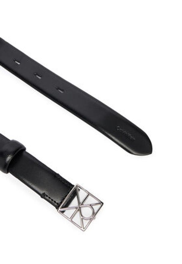 Calvin Klein Pasek Damski Emblem Buckle 25Mm Fixed Smooth LV04F7072G Czarny. Kolor: czarny. Materiał: skóra