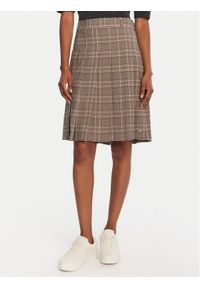 TOMMY HILFIGER - Tommy Hilfiger Spódnica plisowana WW0WW46651 Beżowy Regular Fit. Kolor: beżowy. Materiał: wiskoza