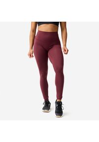 DOMYOS - Legginsy fitness damskie Domyos. Kolor: fioletowy. Materiał: elastan, poliamid, materiał. Sport: fitness #1