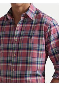 Polo Ralph Lauren Koszula 710922273006 Różowy Custom Fit. Typ kołnierza: polo. Kolor: różowy. Materiał: bawełna #4