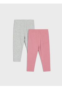 Sinsay - Bawełniane legginsy 2 pack - różowy. Kolor: różowy. Materiał: bawełna #1