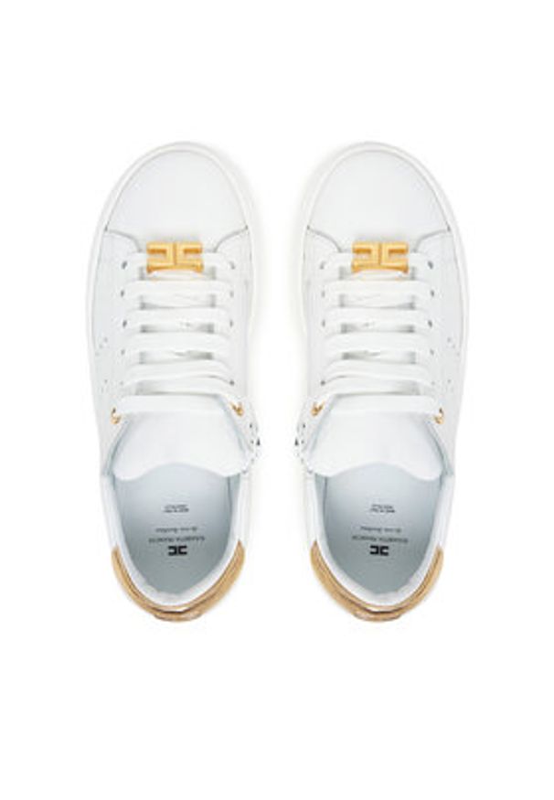 Elisabetta Franchi Sneakersy F4-A9E-0034 Biały. Kolor: biały. Materiał: skóra