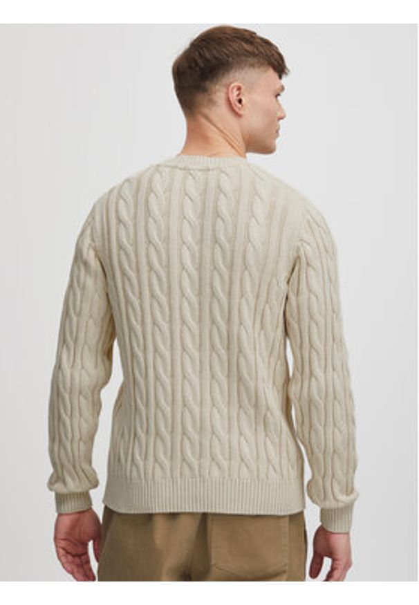 !SOLID - Solid Sweter 21107899 Beżowy Regular Fit. Kolor: beżowy. Materiał: bawełna