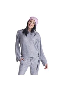 LEONE 1947 APPAREL - Damska bluza z okrągłym dekoltem i sznurowanymi cekinami. Kolor: szary. Materiał: tkanina. Sport: fitness