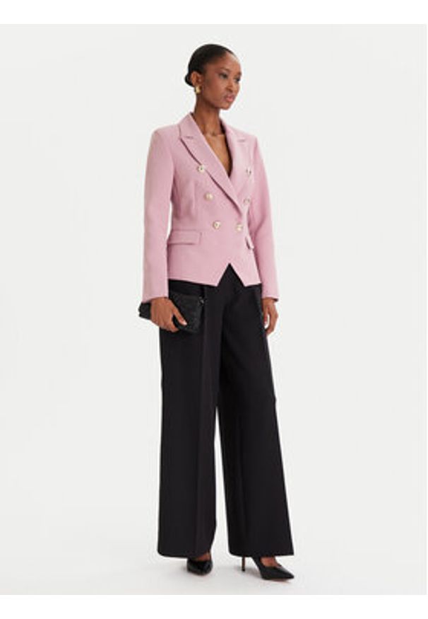 Rinascimento Marynarka CFC0126227003 Różowy Slim Fit. Kolor: różowy. Materiał: syntetyk