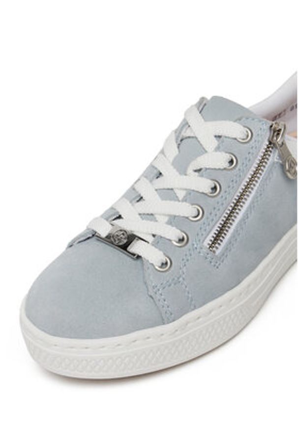 Rieker Sneakersy L59A1-10 Niebieski. Kolor: niebieski. Materiał: skóra, zamsz