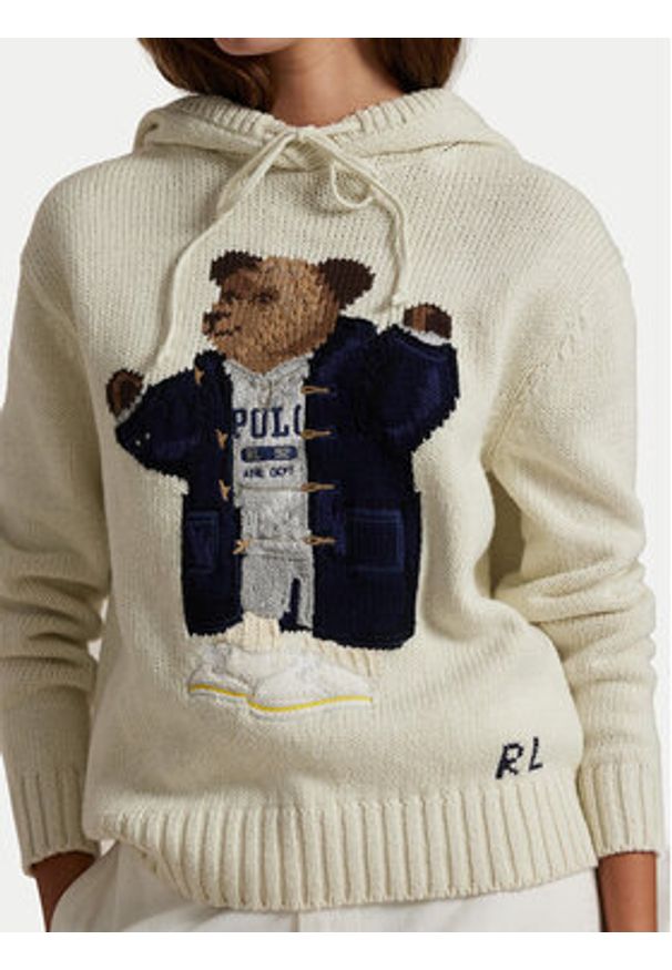 Polo Ralph Lauren Sweter 211972802001 Beżowy Relaxed Fit. Typ kołnierza: polo. Kolor: beżowy. Materiał: bawełna