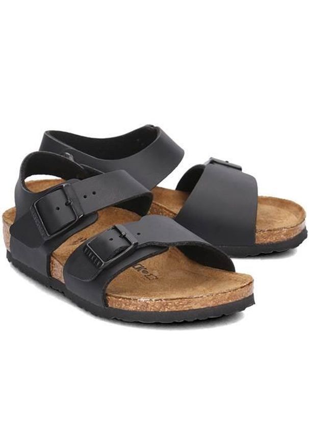 Buty do chodzenia dla dzieci Birkenstock New York. Zapięcie: klamry. Kolor: czarny. Materiał: materiał, syntetyk, tkanina