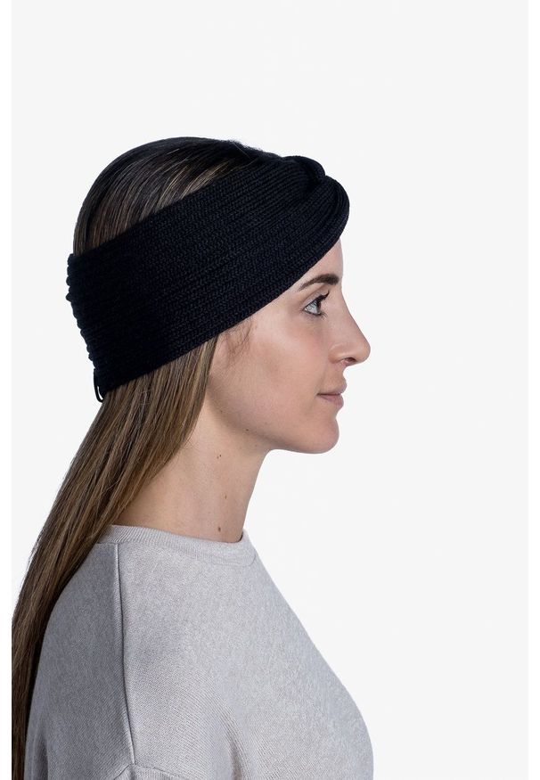 Buff - Opaska Knitted. Kolor: czarny. Materiał: włókno, materiał, wełna
