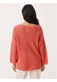 Part Two Sweter Netrona 30306690 Różowy Relaxed Fit. Kolor: różowy. Materiał: len #6
