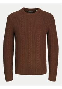 Jack & Jones - Jack&Jones Sweter 12261436 Brązowy Regular Fit. Kolor: brązowy. Materiał: bawełna #7