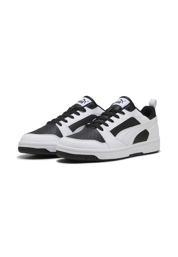 Puma - Sneakersy Rebound V6 Low PUMA Black White. Kolor: czarny, biały, wielokolorowy. Sport: turystyka piesza, koszykówka