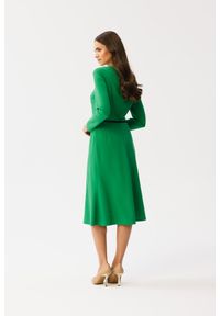 Stylove - Elegancka sukienka w stylu retro zielona. Kolor: zielony. Styl: retro, elegancki