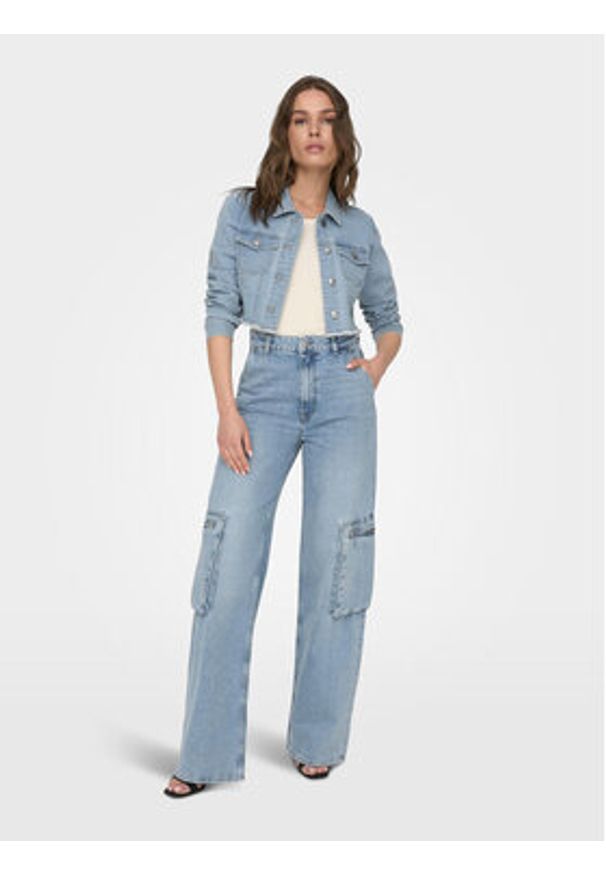 only - ONLY Kurtka jeansowa Wonder 15256098 Niebieski Regular Fit. Kolor: niebieski. Materiał: bawełna