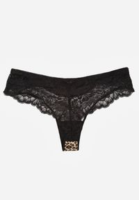 Renee - Panterkowe Majtki Stringi Ozdobione Koronką Phisoris. Materiał: koronka. Wzór: koronka, aplikacja #2