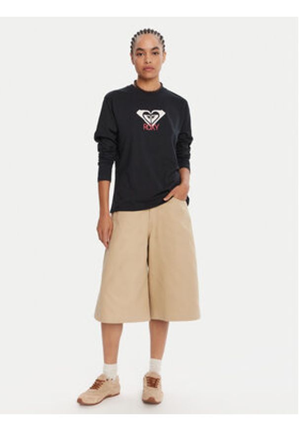 Roxy Bluzka Hangloose Art Ls ERJZT06035 Czarny Regular Fit. Kolor: czarny. Materiał: bawełna