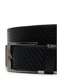 BOSS Pasek Męski 50542683 Czarny. Kolor: czarny. Materiał: skóra
