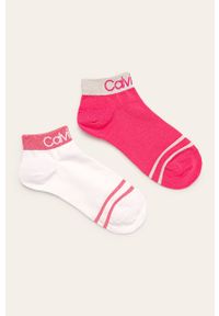 Calvin Klein - Skarpetki (2-pack). Kolor: różowy. Materiał: bawełna, materiał, poliamid, elastan, poliester. Wzór: aplikacja #1